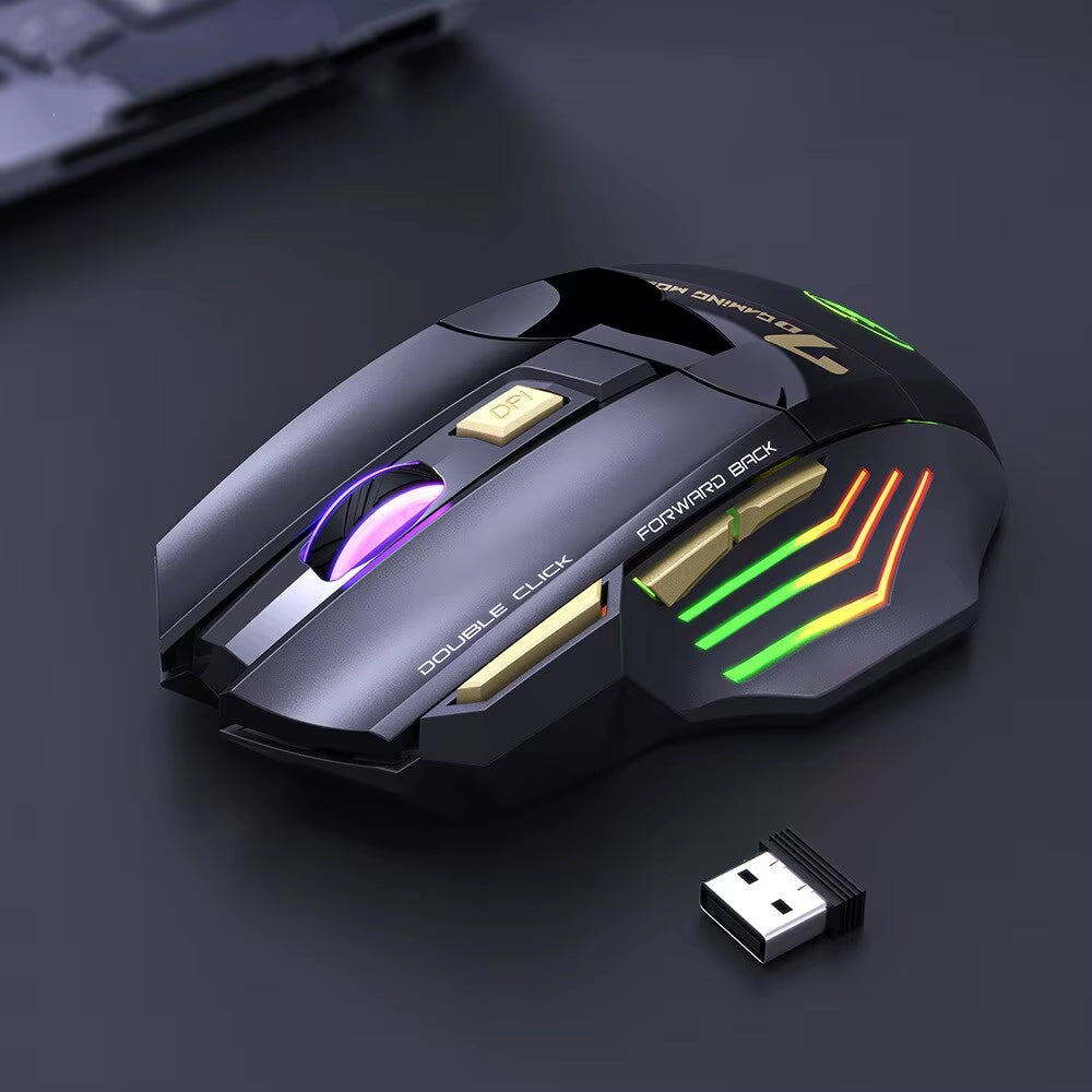 Wireless Gaming Mouse USB IMICE GW-X7 3200DPI Dual Mode Rechargeable 7 Keys 2.4Ghz Silent Mouse Bluetooth 7-Color Breathing LED