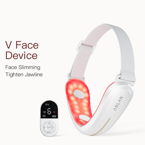 V-Face Lifting Beauty Device 4-Pole Double Chin Remove Facial Slimming Red/Blue Light Heat Massage Face Lift Machine