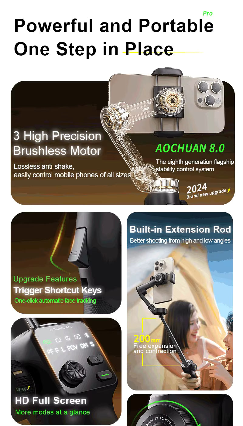 Aochuan Smart V8 3-Axis Handheld Gimbal Stabilizer