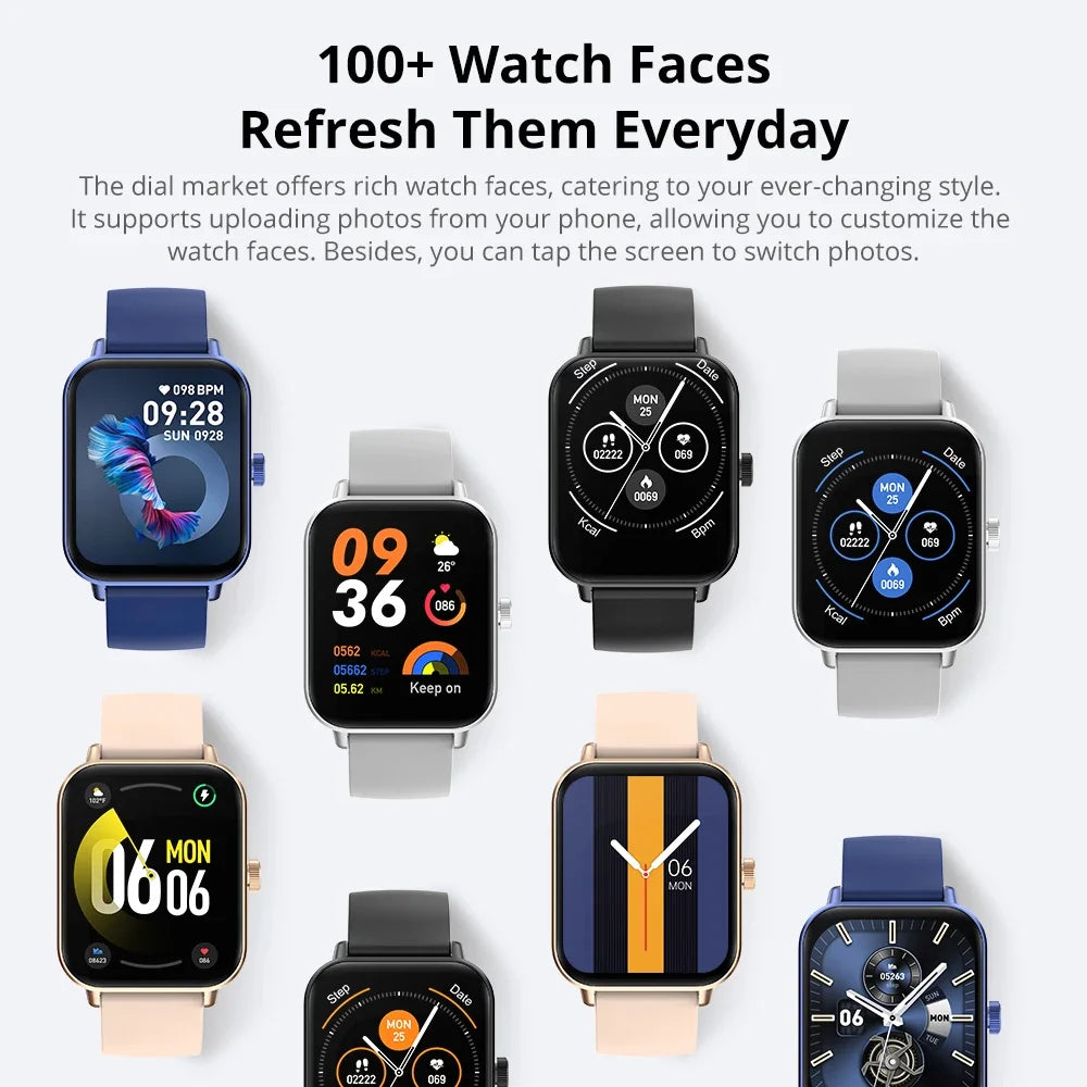P81 Voice Calling Smart Watch Ultra 1.9 Inch Screen 24H Health Monitor 100+ Sports Modes, Bluetooth Smartwatch Men Women