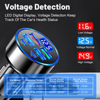 100W 6 Ports Car Charger Fast Charging PD QC3.0 USB C Car Phone Charger Type C Adapter in Car for Iphone Samsung Huawei Xiaomi
