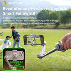 Handheld Gimbal Stabilizer 3-Axis Smart V8 for Phone with Extension Rod Tripod Face Tracking for Iphone Android Tiktok